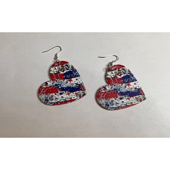Unbranded Jewelry - American Heart Dangle Earrings NWT